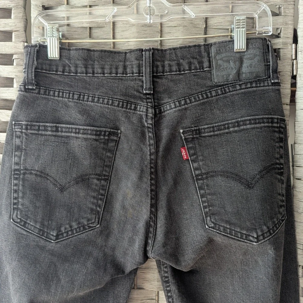 Levi's 514 Straight Fit Jeans Black Faded Denim Mens 31x30 Grunge Minimalist